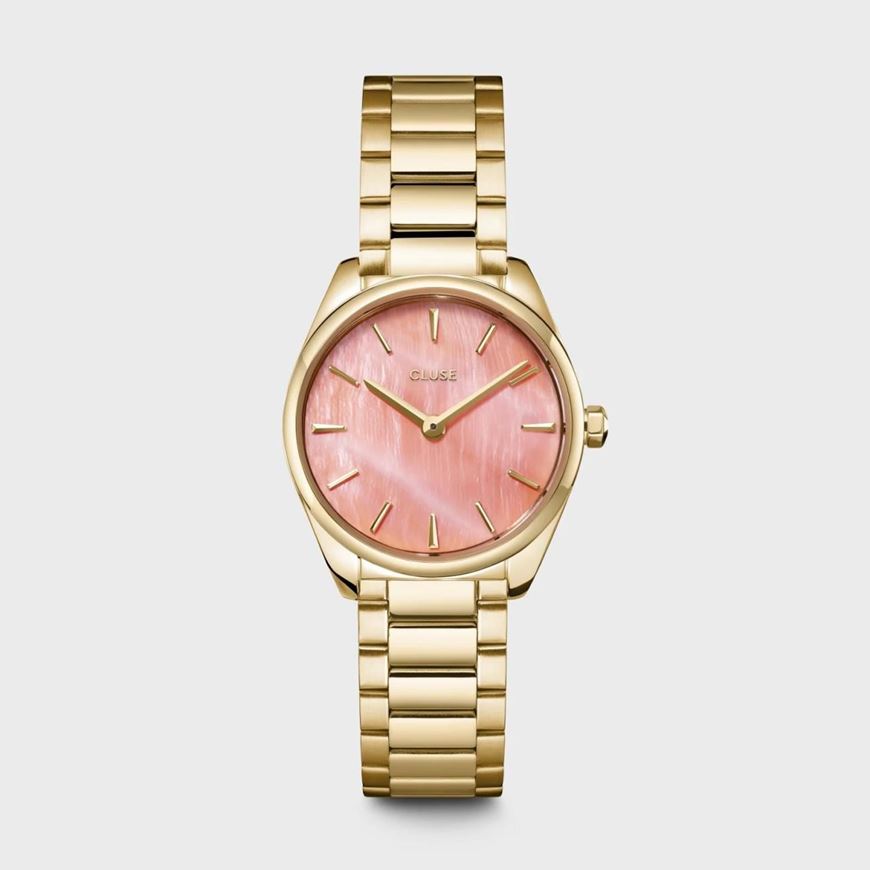 Foto de Reloj Féroce Mini dorado con esfera nacarada albaricoque