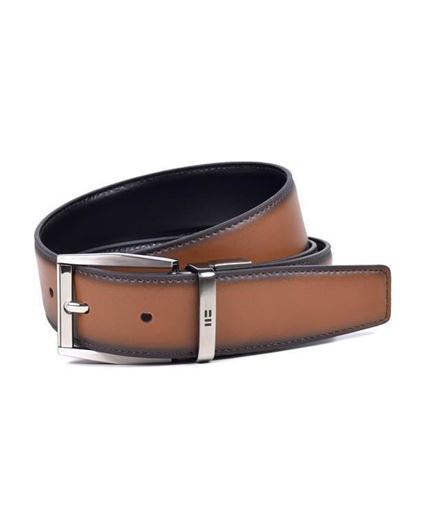 Foto de Cinturón reversible de piel vacuno burgundi/negro