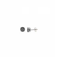 Foto de Pendientes plata baño rodio con circonita negra