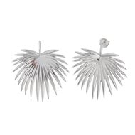 Foto de Pendientes plata baño rodio hoja excelsa