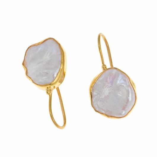 Foto de Pendientes de plata baño oro y perla barroca