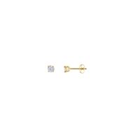 Foto de Pendientes de plata baño oro punto de luz cuatro garras 4mm