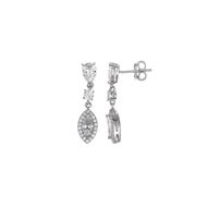 Foto de Pendientes de plata baño rodio con circonita talla pera