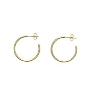 Foto de Pendientes aro de plata baño oro de 2cm x 2mm 