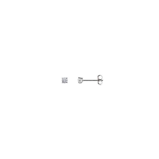 Foto de Pendientes punto de luz en plata con circonitas blancas 3mm
