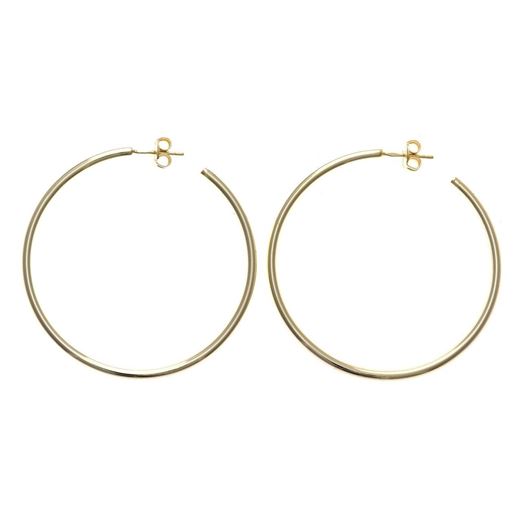 Foto de Pendientes aro de plata baño oro de 4cm x 2mm