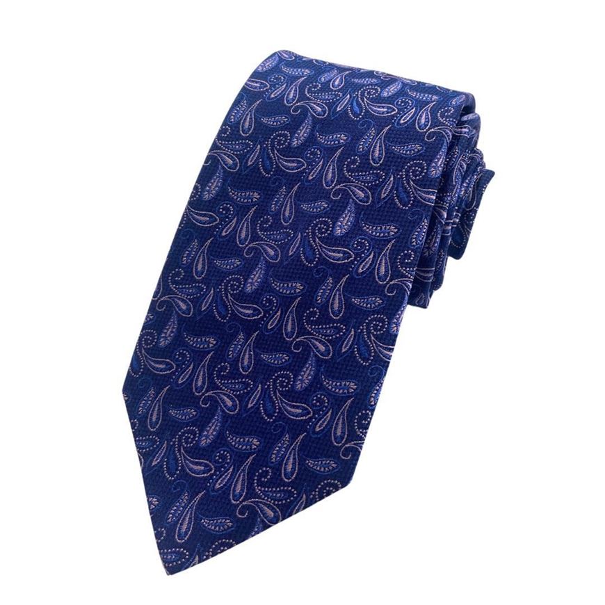 Picture of Corbata de seda con estampado paisley rosa