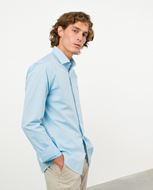 Picture of Camisa sport slim fit en microestructura de algodón azul claro