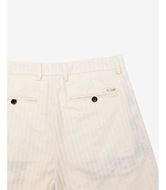 Foto de Pantalón largo blanco marfil a rayas slim fit