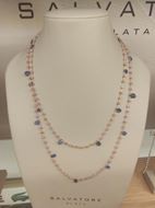 Foto de Collar de silvernite rosa y kinite azul