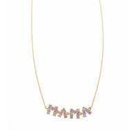 Picture of Collar Mamá dorado con circonitas multicolor