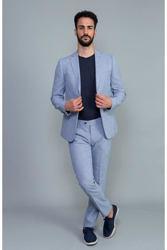 Picture of Americana slim fit microestructura ceslete y dos aberturas en la espalda