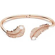 Foto de Brazalete Nice pluma color blanco y baño tono rosa