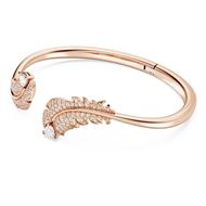 Foto de Brazalete Nice pluma color blanco y baño tono rosa