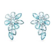 Foto de Pendientes Gema Flor color azul y baño de rodio