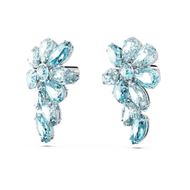 Foto de Pendientes Gema Flor color azul y baño de rodio