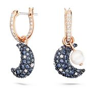 Foto de Pendientes Luna multicolor con baño tono oro rosa