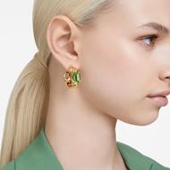 Foto de Pendientes Millenia medio aro color verde con baño tono oro