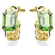 Foto de Pendientes Millenia medio aro color verde con baño tono oro