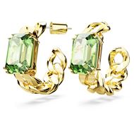 Foto de Pendientes Millenia medio aro color verde con baño tono oro