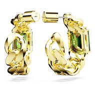 Foto de Pendientes Millenia medio aro color verde con baño tono oro