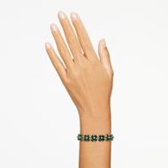 Foto de Pulsera Idyllia Clover verde con baño tono oro