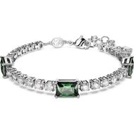 Foto de Pulsera Matrix Tennis baño rodio en blanco y verde