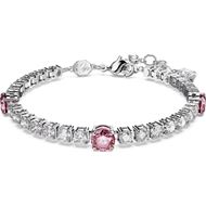 Foto de Pulsera Matrix Tennis rosa y blanco con baño rodio