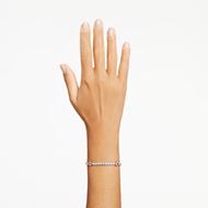 Foto de Pulsera Matrix Tennis rosa y blanco con baño rodio