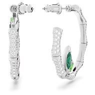Foto de Pendientes de aro Dellium Bambú color blanco/verde y baño rodio