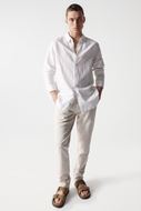 Picture of Camisa lino y algodón blanca
