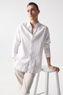 Picture of Camisa lino y algodón blanca