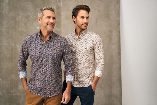 Picture of Camisa beige con estampado floral multicolor