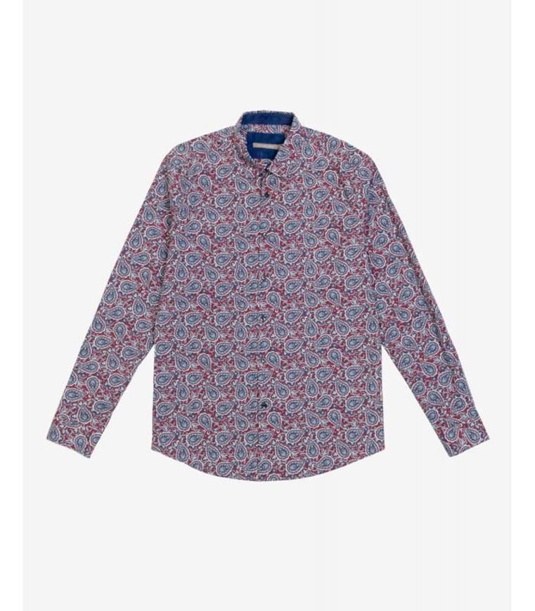 Foto de Camisa paisley burdeos y azul marino