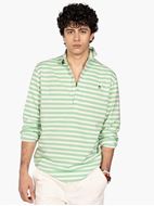 Foto de Polera Montecarlo rayas horiznotales verde y blanco