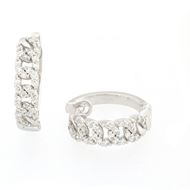 Foto de Pendientes eslabones en oro blanco y diamantes 0,30ct