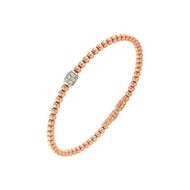Foto de Pulsera de oro rose 18 kilates, con motivo en oro blanco 18kilates y 17 diamantes de 0,23 quilates
