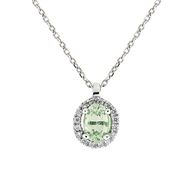 Foto de Gargantilla de oro blanco, brillantes y zafiro verde. 0,75 quilates