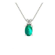 Foto de Gargantilla Divinity oro blanco, esmeralda y brillante