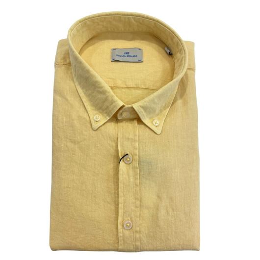 Foto de Camisa 100% lino color amarillo 