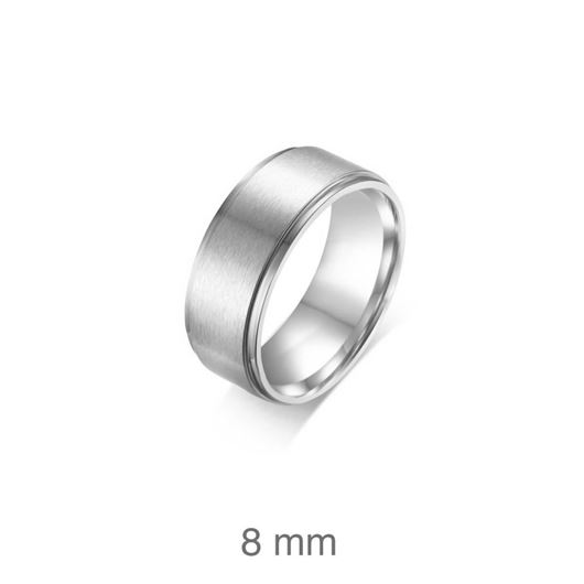 Foto de Anillo de acero 8mm banda mate