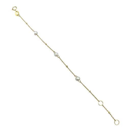 Picture of Pulsera de bebé en oro amarillo 18kt y perlas