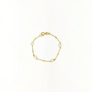 Foto de Pulsera de bebé en oro amarillo 18kt y perlas