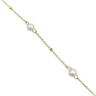 Foto de Pulsera de bebé en oro amarillo 18kt y perlas