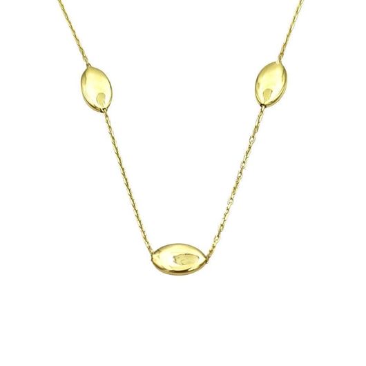 Foto de Gargantilla de oro amarillo 18kt con motivos almendra pulidos
