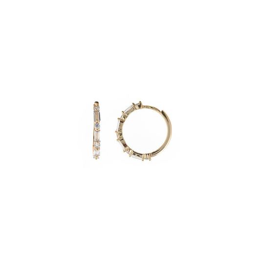 Foto de Pendientes aro de plata baño oro con circonitas