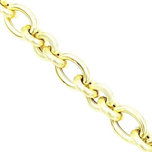 Foto de Pulsera de oro amarillo 18kt eslabones estriados y pulidos
