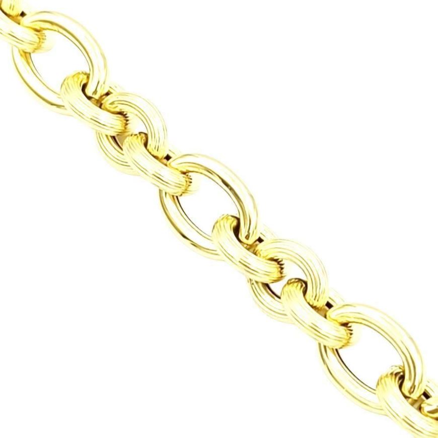 Foto de Pulsera de oro amarillo 18kt eslabones estriados y pulidos