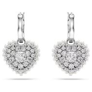 Foto de Pendientes Hyperbola Corazón, Blanco, Baño de rodio