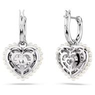 Foto de Pendientes Hyperbola Corazón, Blanco, Baño de rodio